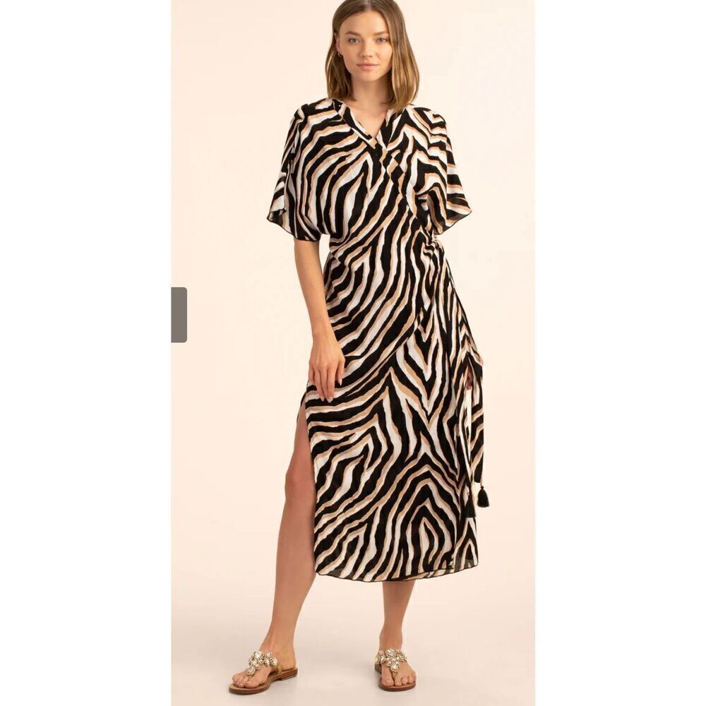 Trina Turk VIVANT MIDI WRAP DRESS Swim Cover Up NWT XS